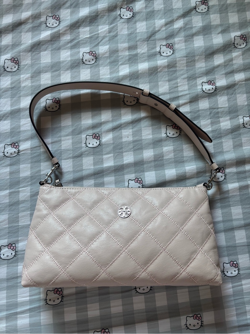 Tory Burch Quilted Shoulder Bag in Light Blush Pink